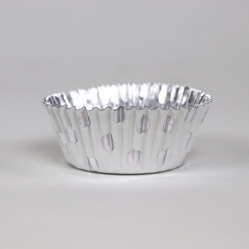 Cupcake Baking Cases - Silver Polka Dots